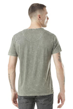 Khaki cotton T-shirt with logo - Image n°3