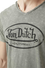 Khaki cotton T-shirt with logo - Image n°2