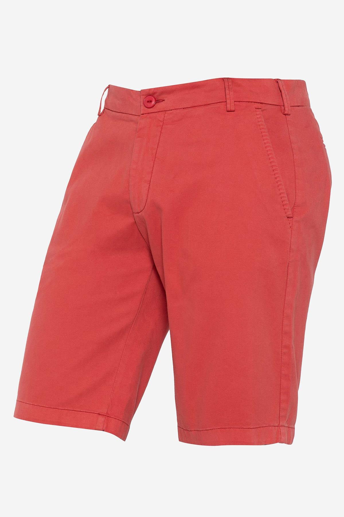 Vintage red cotton chino shorts - Image n°3