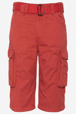Vintage Red Cotton Cargo Shorts - Image n°1