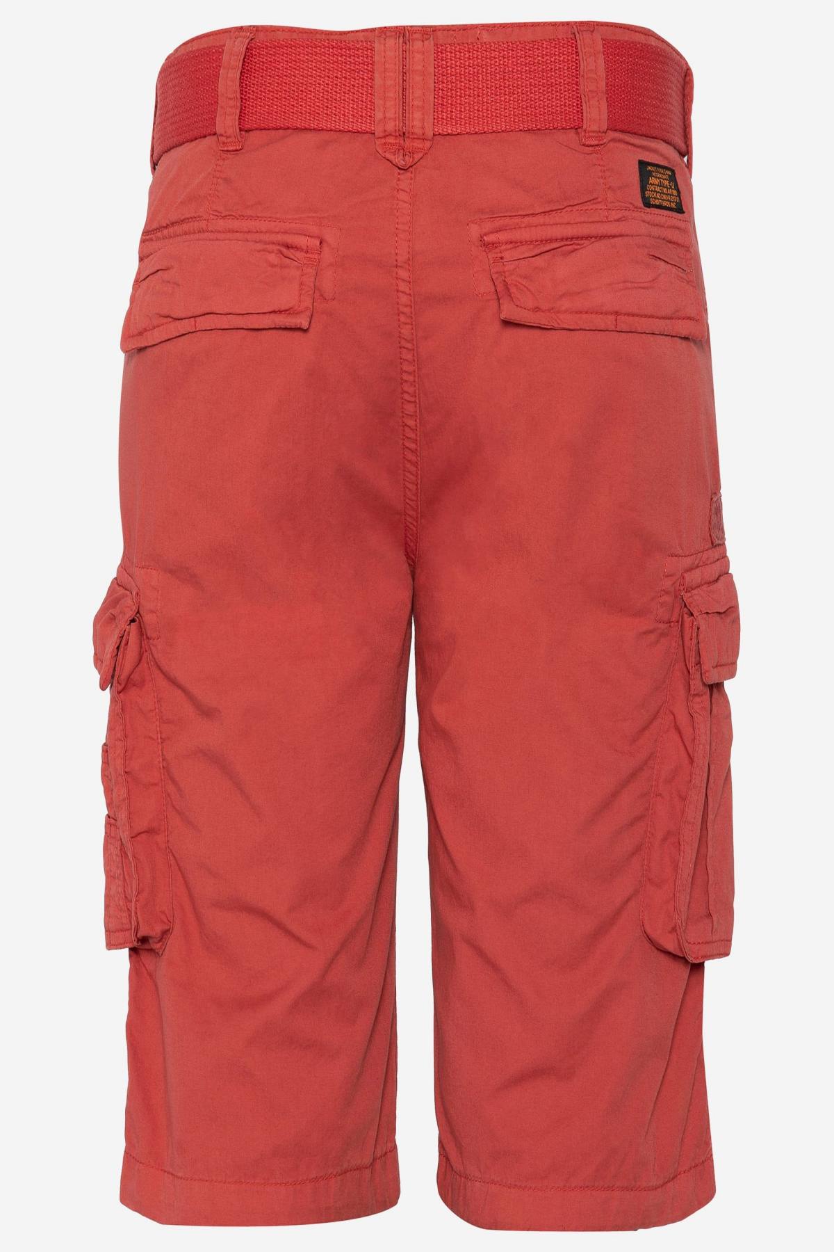 Vintage Red Cotton Cargo Shorts - Image n°2