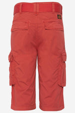 Vintage Red Cotton Cargo Shorts - Image n°2