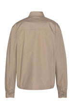 Light beige shirt collar textile jacket - Image n°2