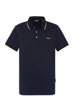 Navy blue polo shirt with logo - Image n°3