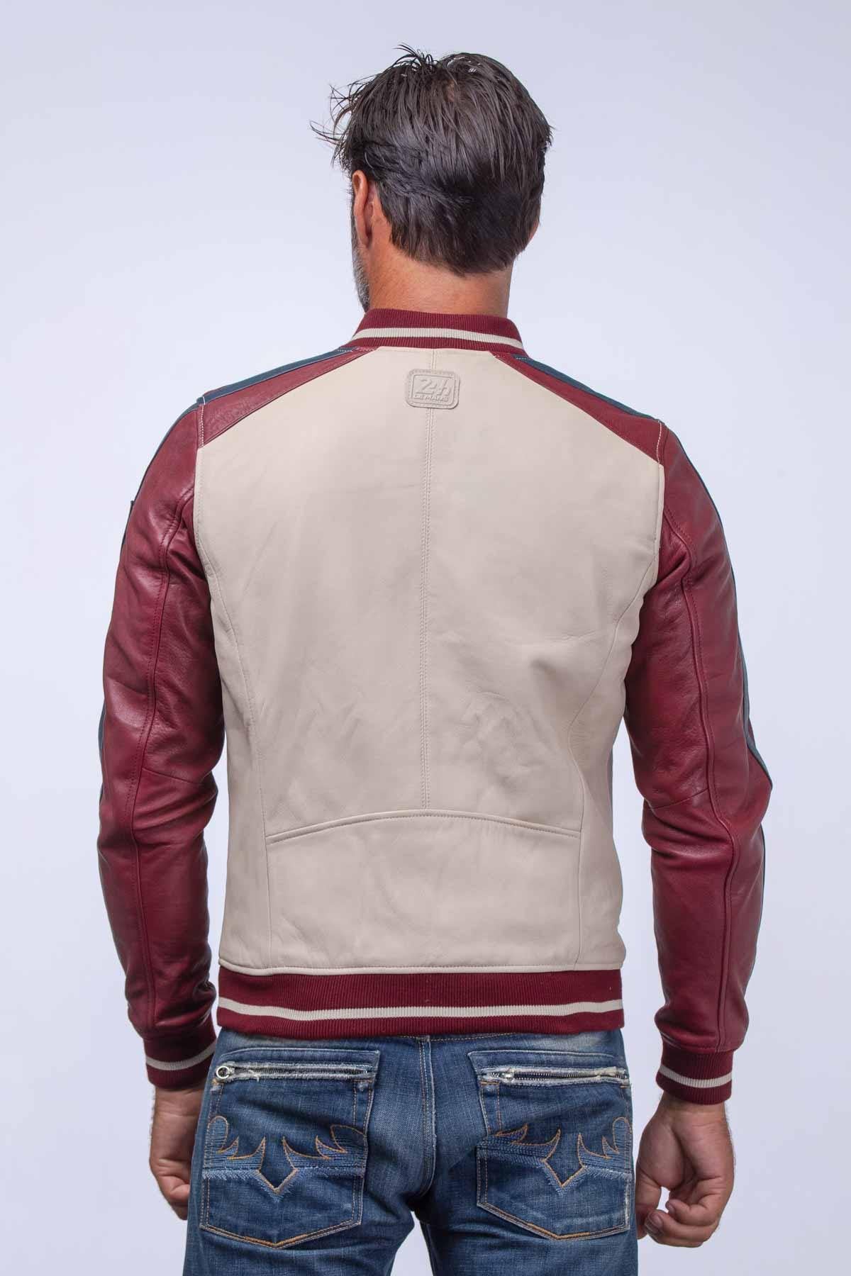 McQueen's racing legacy in a deep red sheepskin jacket-light, supple. - Image n°2