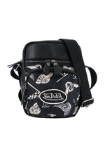Black printed satchel for men - Image n°1