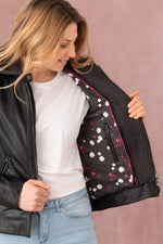 Soft black lambsheep leather jacket with hood. A year-round classic. - Image n°6