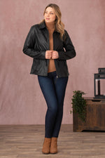 Slim black lambskin jacket, ultra-soft and lightweight. Timeless. - Image n°3