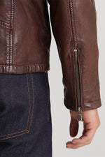 Lambskin biker jacket with detachable hood. Daytona's style. - Image n°6