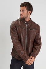 Lambskin biker jacket with detachable hood. Daytona's style. - Image n°3