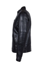Redskins' slim lambskin jacket: quilted shoulders, biker style. - Image n°10