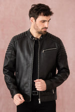 Redskins' Martini Pickle: a black sheepskin jacket with biker style. - Image n°1