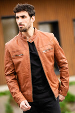 Earth tan sheepskin jacket: warm, soft, and timelessly stylish. - Image n°1