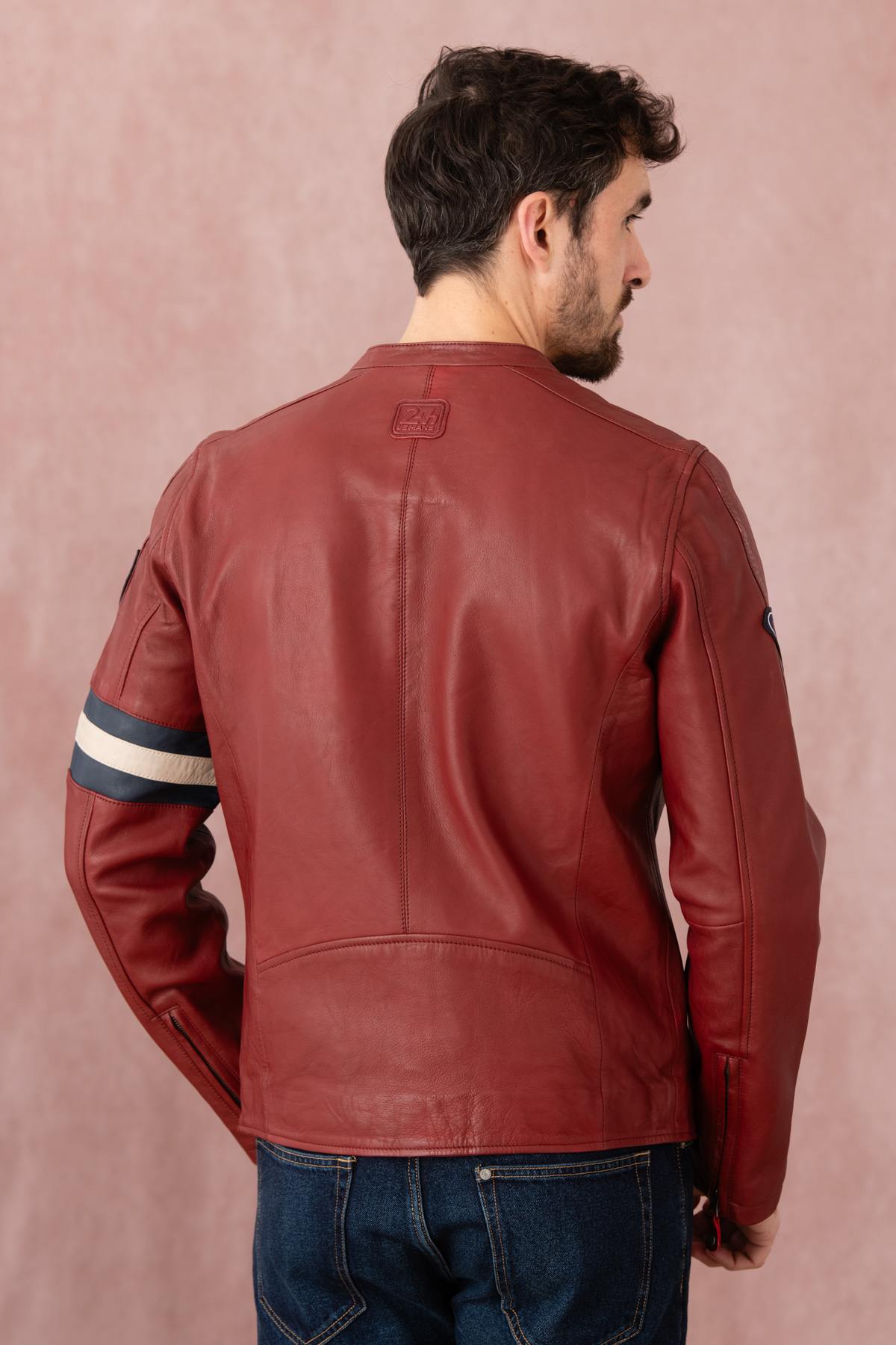 Dark red lambskin jacket, Steve McQueen-inspired. Soft and timeless. - Image n°5