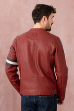 Dark red lambskin jacket, Steve McQueen-inspired. Soft and timeless. - Image n°5