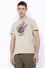 Vintage style cement colored t-shirt - Image n°1