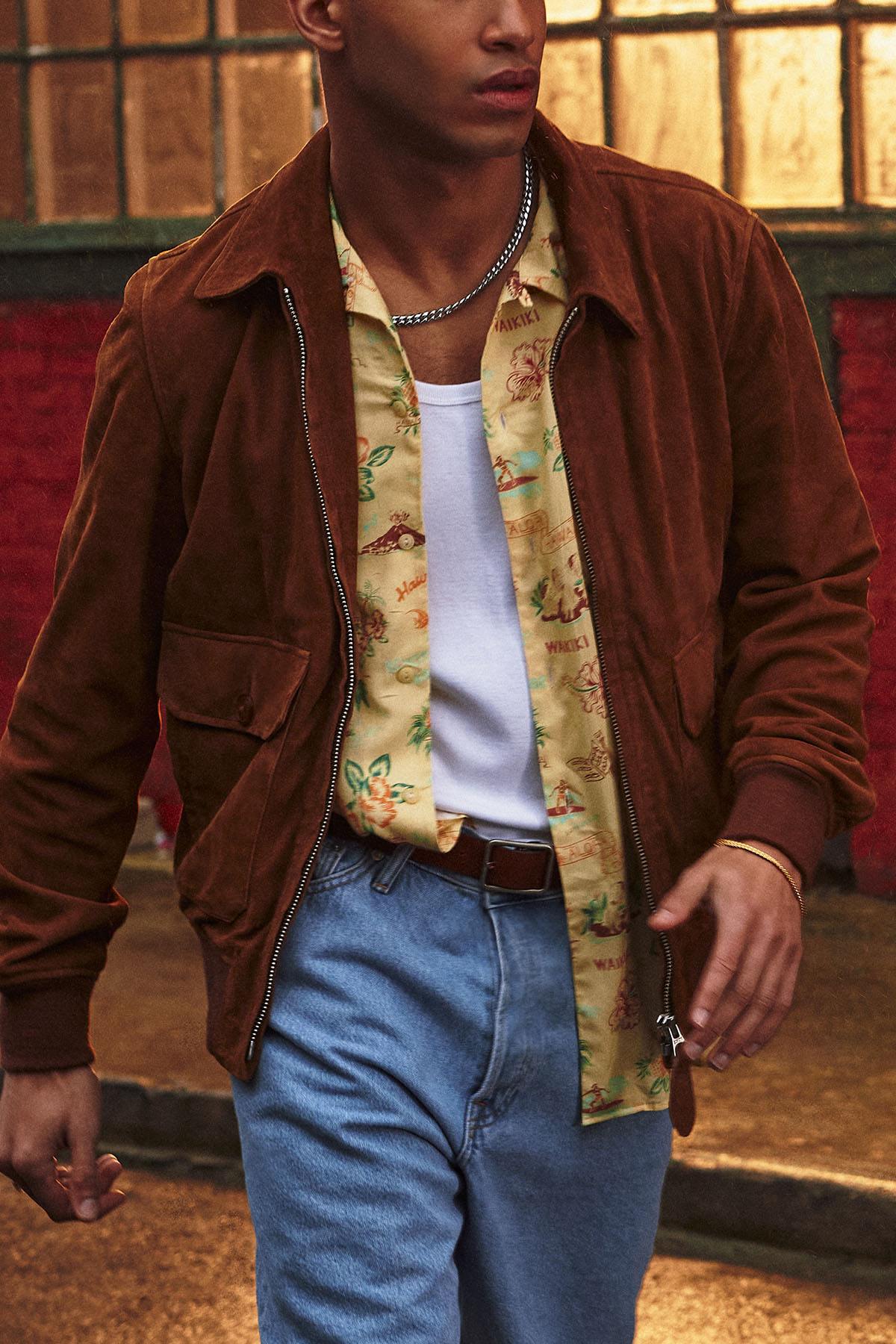 Rust-colored suede leather jacket - Image n°9
