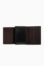 Brown 2-fold vertical leather wallet - Image n°3