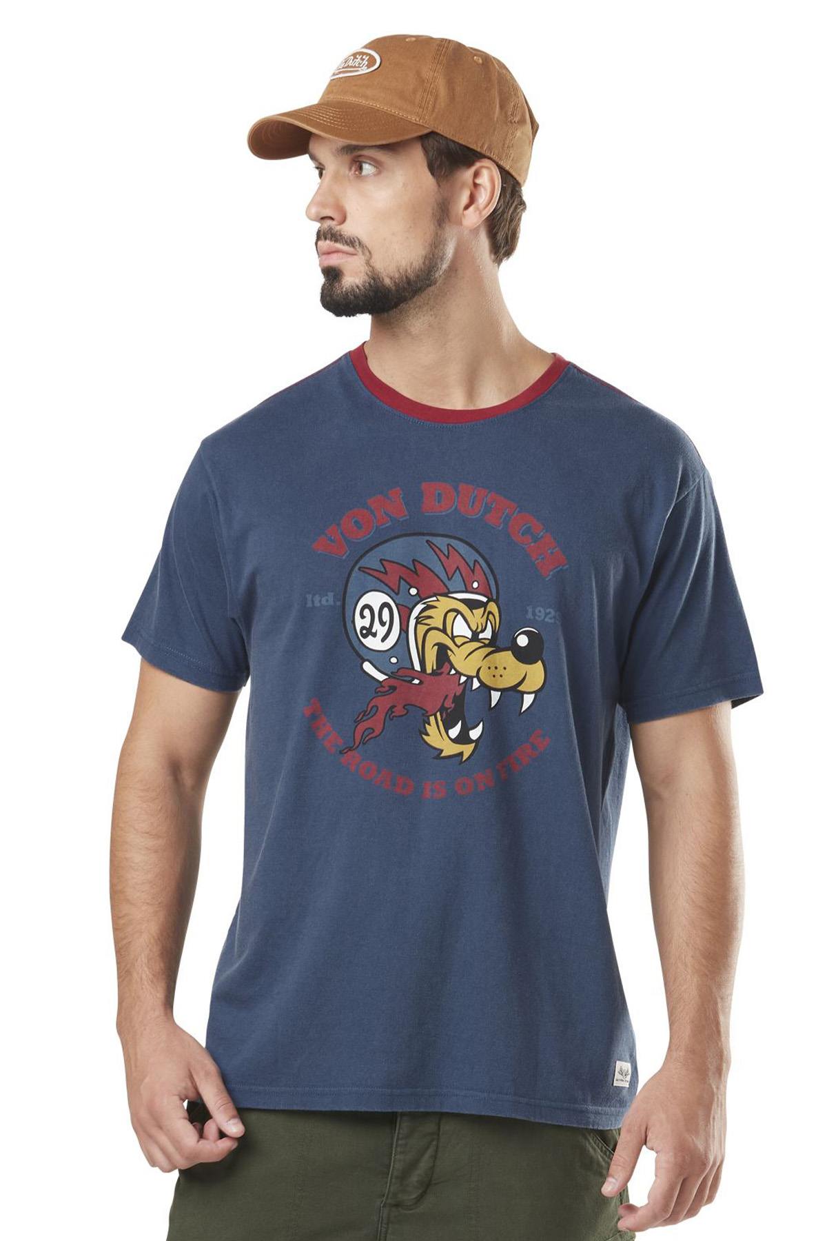 Round-neck cotton T-shirt with print - Image n°1