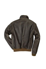 Brown leather aviator jacket - Image n°5