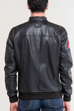 Smooth black sheep leather jacket, biker-inspired with Alpine details. - Image n°6