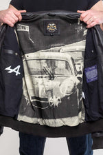 Smooth black sheep leather jacket, biker-inspired with Alpine details. - Image n°4