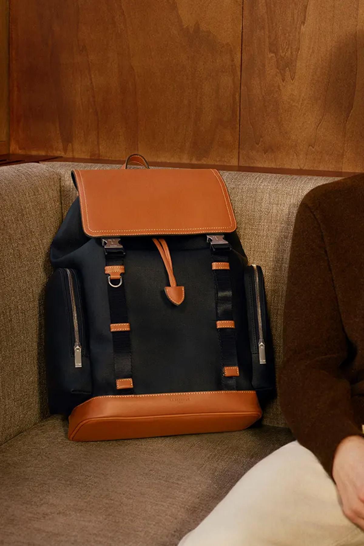 Maurice canvas and leather flap backpack - Image n°7