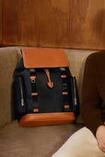 Maurice canvas and leather flap backpack - Image n°7