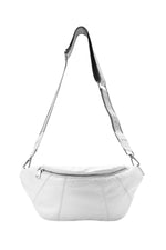 White metallic-effect leather shoulder bag - Image n°2