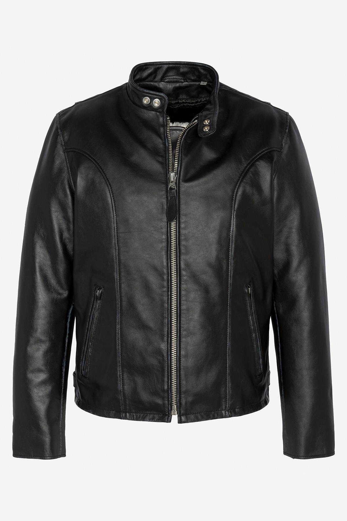 A timeless Schott cowhide jacket with biker collar and regular fit. - Image n°8