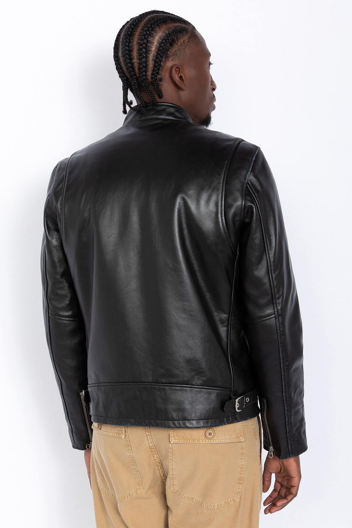A timeless Schott cowhide jacket with biker collar and regular fit. - Image n°6