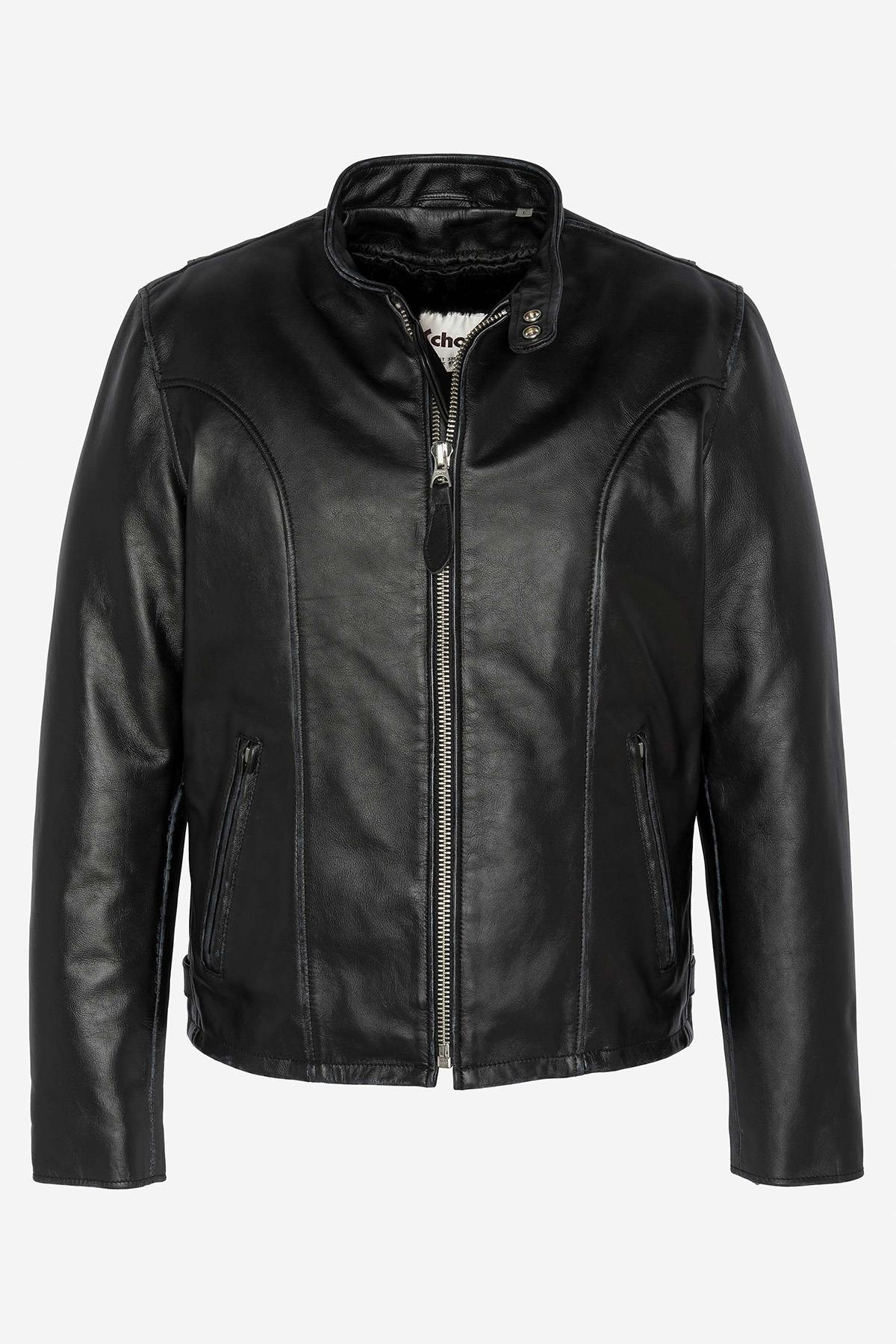 A timeless Schott cowhide jacket with biker collar and regular fit. - Image n°2