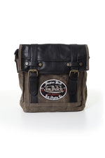 Retro khaki and black satchel type bag - Image n°1