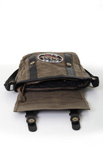 Retro khaki and black satchel type bag - Image n°2