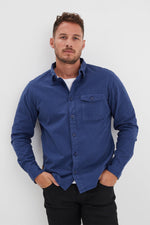 Chinese blue cotton overshirt - Image n°1