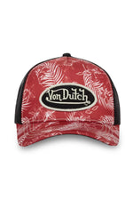 Red and black tropical pattern trucker cap - Image n°4