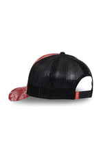 Red and black tropical pattern trucker cap - Image n°2