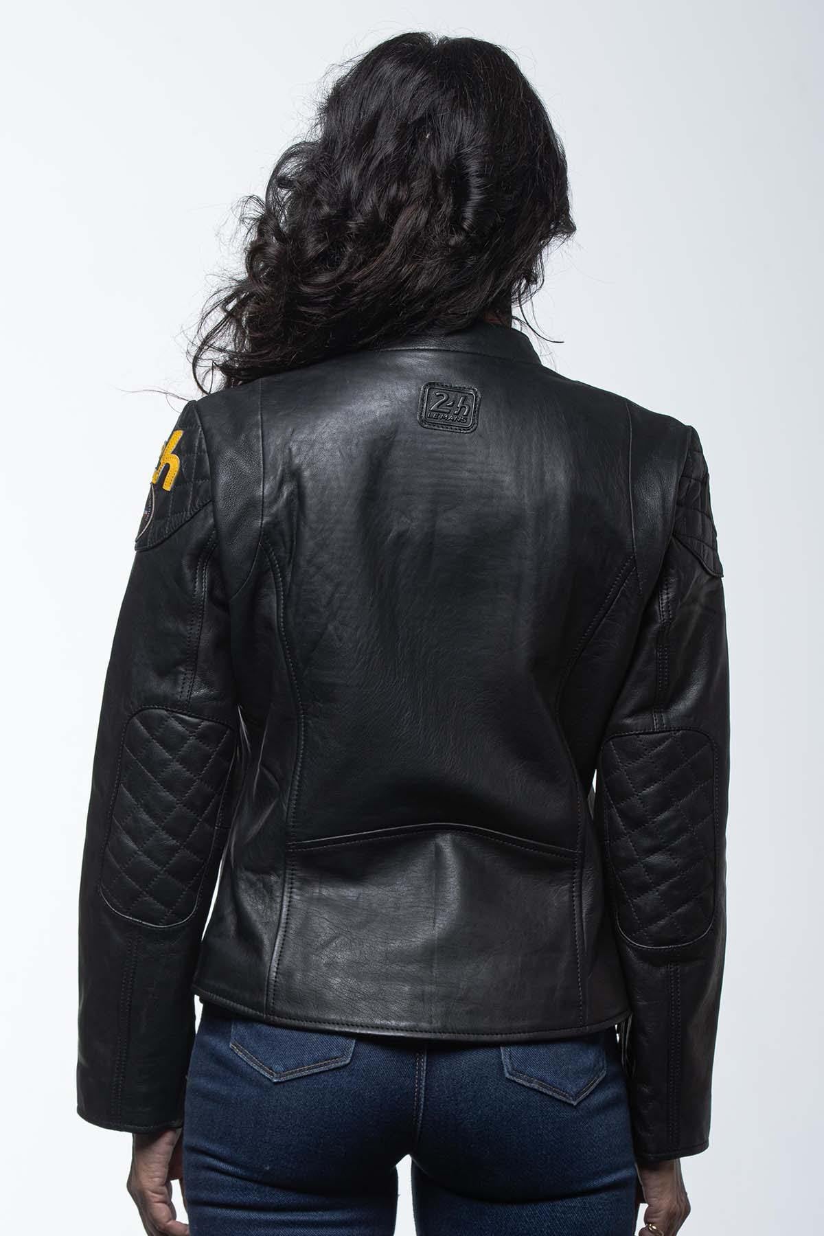 Black sheep leather jacket, sporty and all-season from 24h Le Mans. - Image n°3