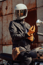Daytona black lambskin jacket. Vegetable-tanned, moto collar. - Image n°10