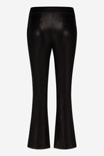 Black leather flared pants for women - Image n°5
