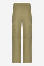Moss green cargo-inspired leather pants - Image n°6
