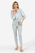 Haze blue stretch leather pants - Image n°3