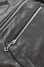 A slim horsehide leather jacket, inspired by 1950s biker classics. - Image n°4