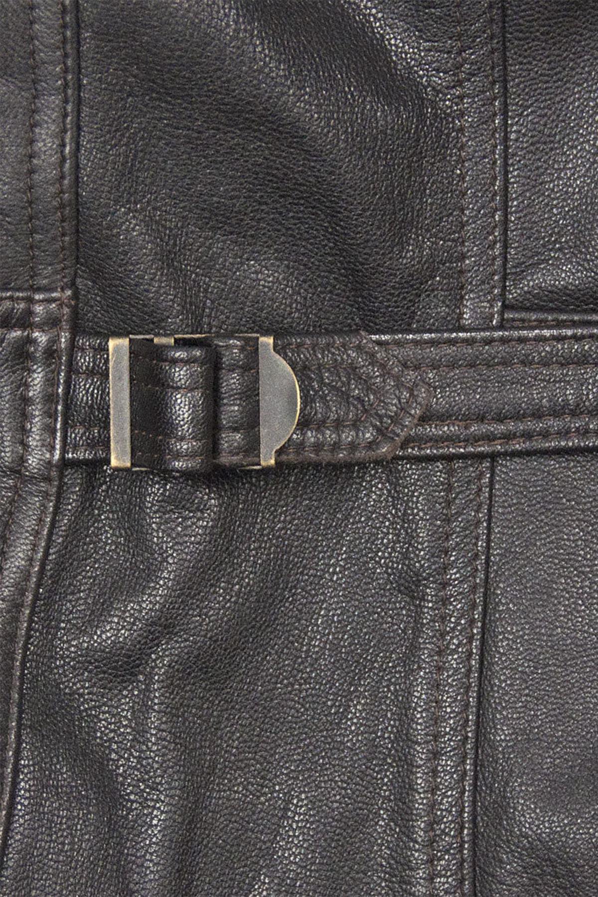 1930s US Navy flight jacket in brown goatskin, slim-fit and timeless. - Image n°7