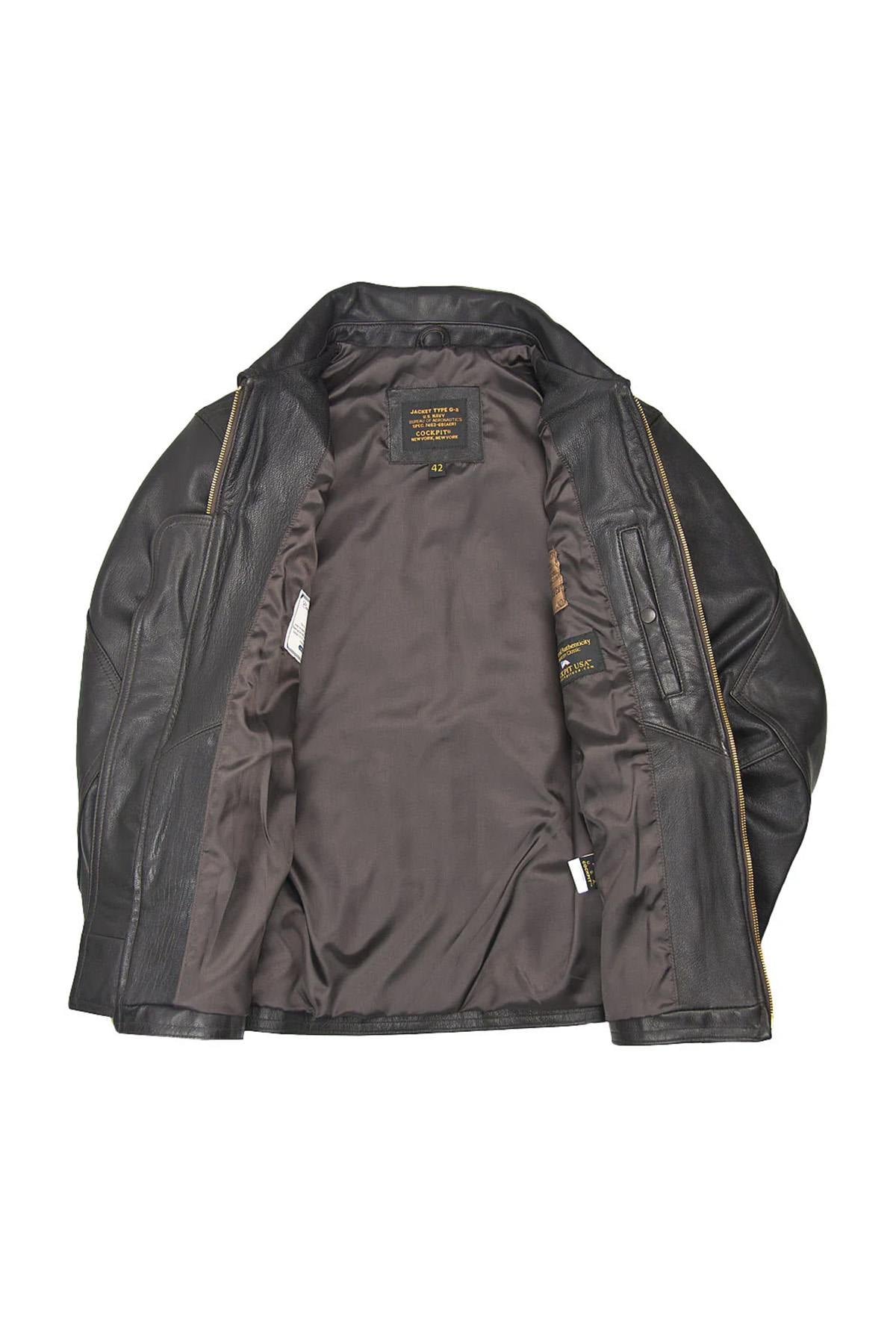 1930s US Navy flight jacket in brown goatskin, slim-fit and timeless. - Image n°4