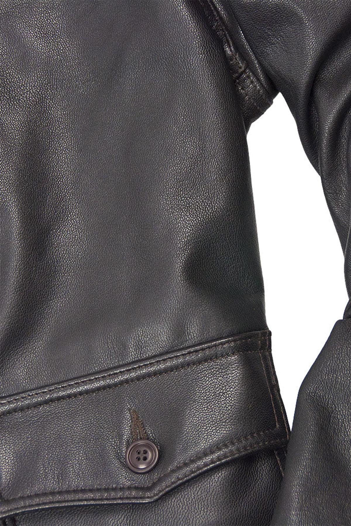 1930s US Navy flight jacket in brown goatskin, slim-fit and timeless. - Image n°5
