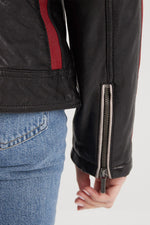 Black lambskin jacket, slim fit, soft and lightweight for all seasons. - Image n°6