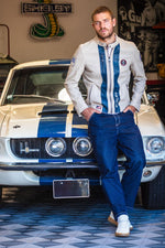 Lightweight ecru sheepskin jacket, inspired by Shelby's racing spirit. - Image n°1