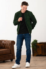 Schott's LC300 in soft green suede goatskin, perfect for spring. - Image n°2