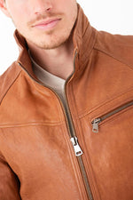 Tan sheepskin jacket, regular fit-soft, smooth, and versatile. - Image n°3